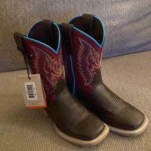 Childrens Sz 10 cowboys western boots Ariat NWT cowgirl brown